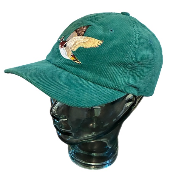 Bird Collective Wood Duck Corduroy Hat Cap Teal One Size Outdoor Hunting Cotton - Picture 8 of 9